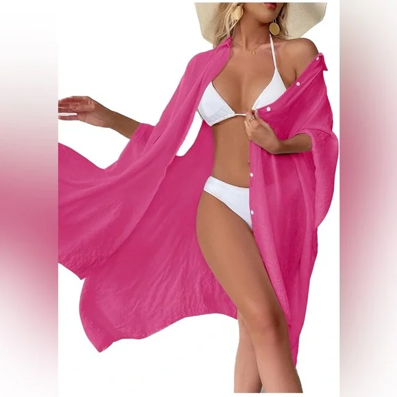 Amazon Pink Women's Swim Cover-Up - Picture 1 of 5